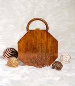 Hexagon engraved bag in sheesham wood
