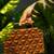 Handcarved geometric pattern handbag with rectangular handle