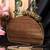 Semicircle wooden bag with designer brass clasp