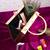 Square chic brass bag with engraved floral lady