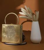 Square chic diva brass bag