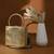 Square chic diva brass bag