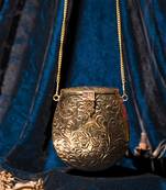 Vintage brass bucket ethnic minaudiere