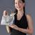 Hammered chic triangle brass bag in silver finish