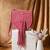 Boho macrame fringe bag- maroon magic