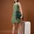 Fringed boho macrame bag - bottle green