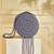 Round macrame fringe boho bag - stormy grey