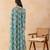 Floral aqua green embellished cape sharara set