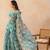 Floral aqua green embellished cape sharara set