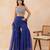 Blue bandhej printed mirror embellished cape sharara set