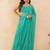 Aqua bandhej drape cape set with palazzo & choli