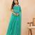 Aqua bandhej drape cape set with palazzo & choli