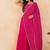 Fuchsia pink leheriya drape cape set with palazzo & choli