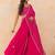 Fuchsia pink leheriya drape cape set with palazzo & choli