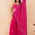 Fuchsia pink leheriya drape cape set with palazzo & choli
