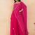 Fuchsia pink leheriya drape cape set with palazzo & choli
