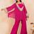 Rani pink bandhej mirror embroidered kurta set