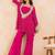 Rani pink bandhej mirror embroidered kurta set