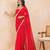 Red bandhej pre-draped saree set