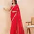 Red bandhej pre-draped saree set
