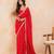 Red bandhej pre-draped saree set