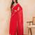 Red bandhej pre-draped saree set