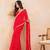 Red bandhej pre-draped saree set