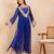 Blue bandhej mirror embroidered kurta set