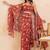 Red floral printed drape skirt set