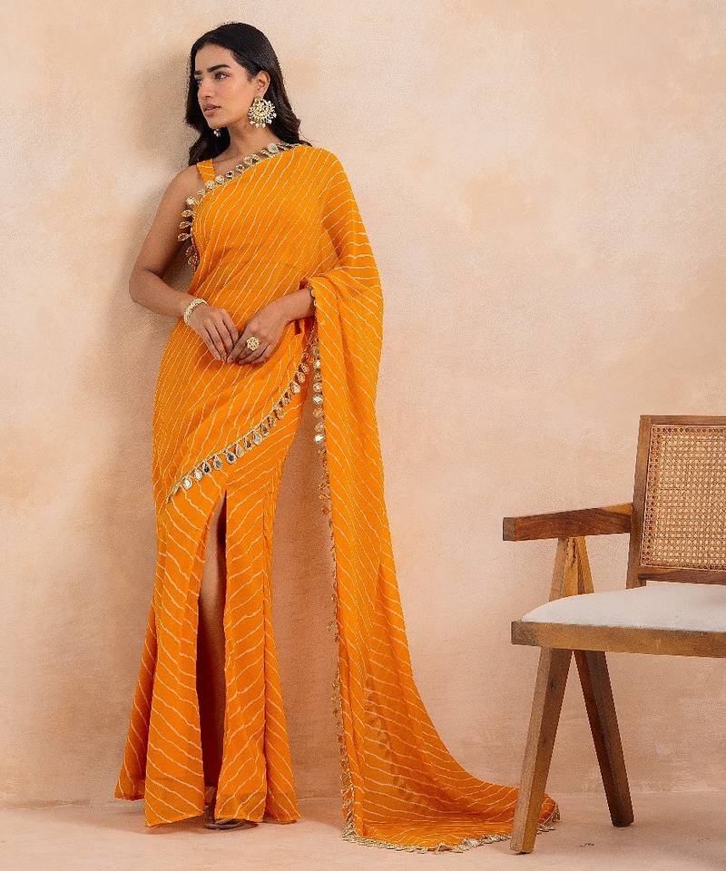 Yellow leheriya multi-styling set