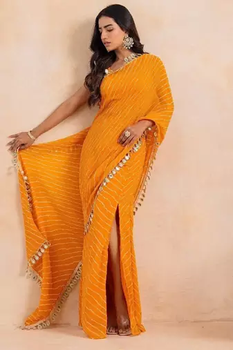 yellow leheriya multicolor-styling set