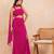 Fuchsia pink bandhej multi-styling set with mirror lace detailing