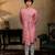 Pink embroidered silk kurta with dupatta