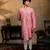 Pink embroidered silk kurta with dupatta