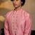 Pink embroidered silk kurta with dupatta