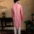 Pink embroidered silk kurta with dupatta