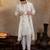 Off white embroidered silk kurta with dupatta