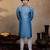 Blue embroidered silk kurta with dupatta
