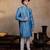 Blue embroidered silk kurta with dupatta
