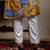 Yellow embroidered silk kurta