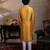 Yellow embroidered silk kurta