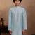 Sea green embroidered silk kurta