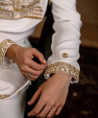 White embroidered silk kurta 4