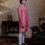 Pink embroidered silk kurta with dupatta