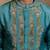 Green embroidered silk kurta with dupatta