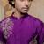 Purple embroidered silk kurta with dupatta