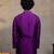 Purple embroidered silk kurta with dupatta