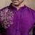 Purple embroidered silk kurta with dupatta