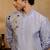 Powder blue embroidered silk kurta with dupatta