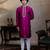 Purple embroidered silk kurta with dupatta